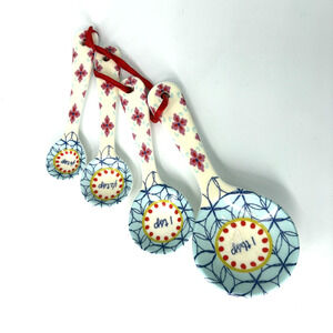Cath Kidston Nesting Measuring Spoons Colorful Stoneware Set of 4